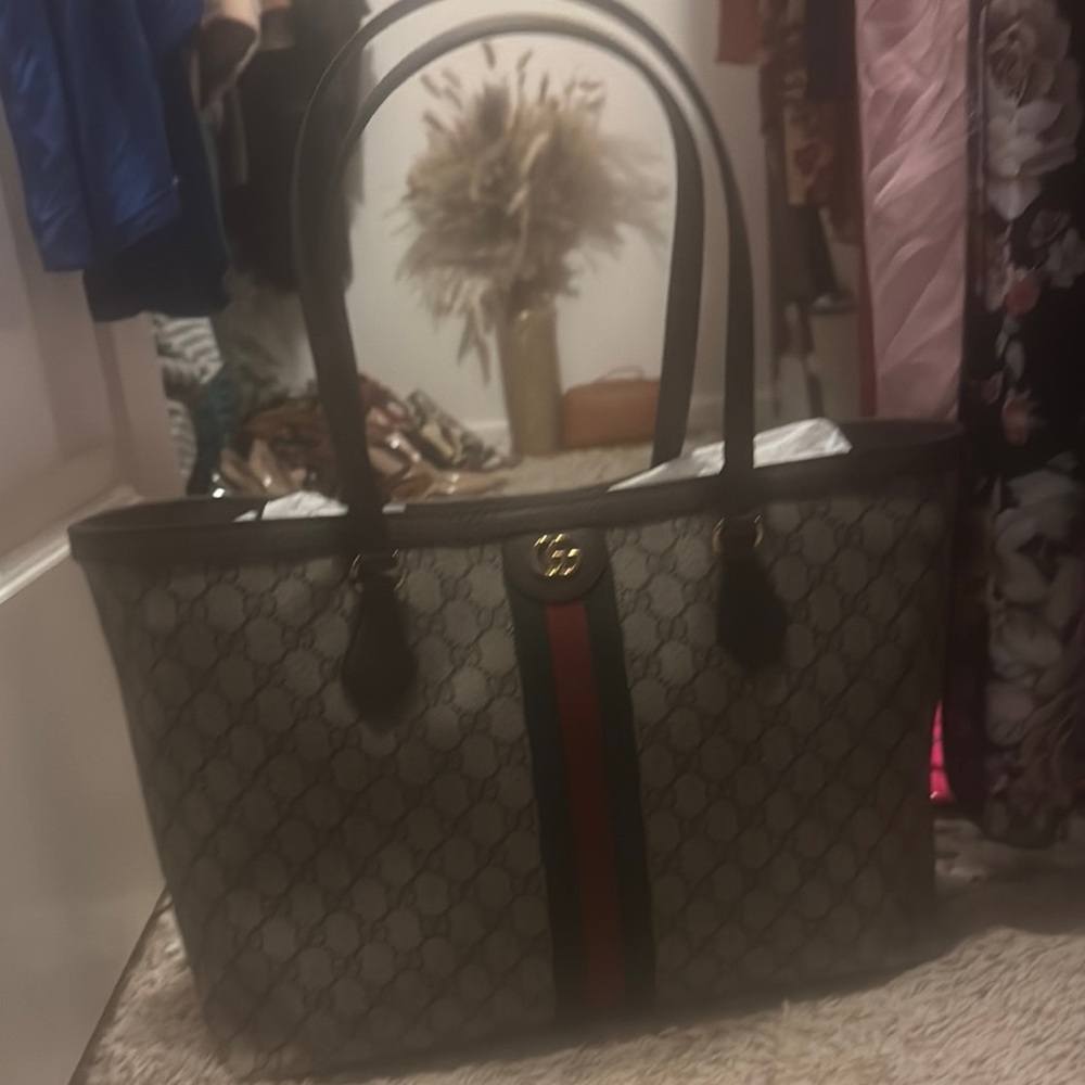 Gucci Brown and Black Signature Tote